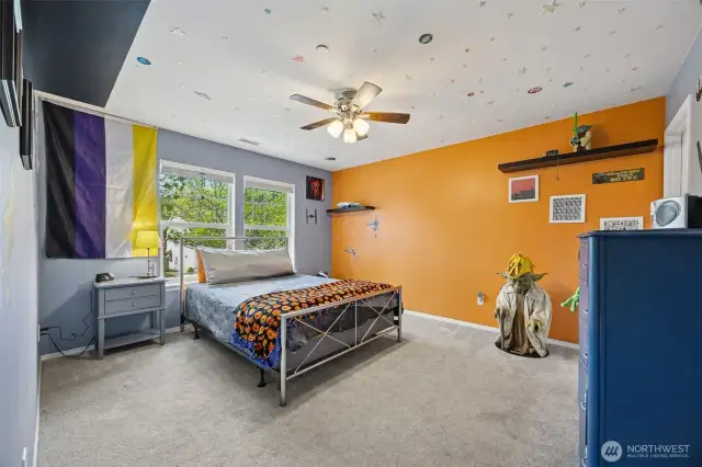 Bedroom 2, Yoda not included, but May the Force Be With You. Walk in Closet as well in Bedroom 2.
