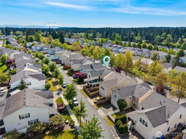 Quiet street access from behind the home that is typically only used by residents.