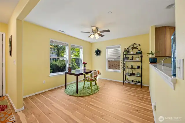 Large dining room right off kitchen - or use it for your home office space.