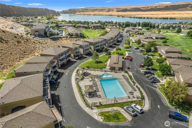 Resort-style pool and spa area, offering serene views and vibrant community amenitites