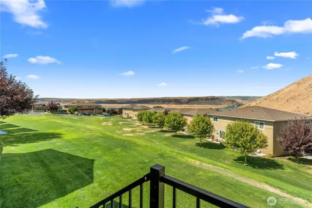 Lush lawn and mature landscaping