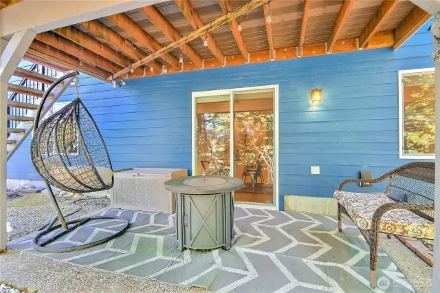 Backyard patio area