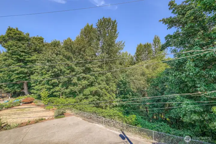 Fenced in yard has plenty of parking and two nice sized garden spaces for your green thumb! Property line goes all the way down to the river beyond the fence.