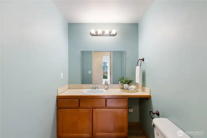 Half bath on main level.