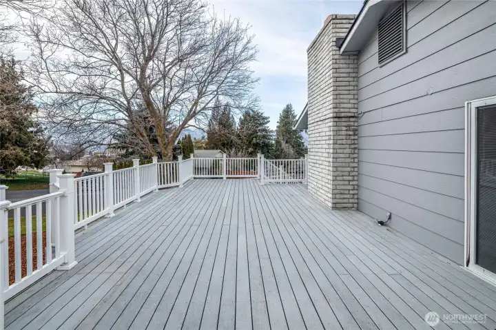 Large deck just off the kitchen is perfect for summer BBQs
