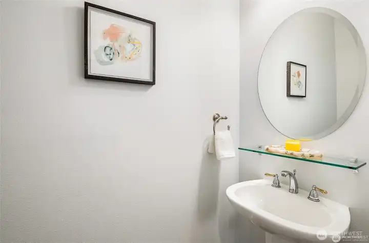 Convenient main floor 1/2 bath/powder room.