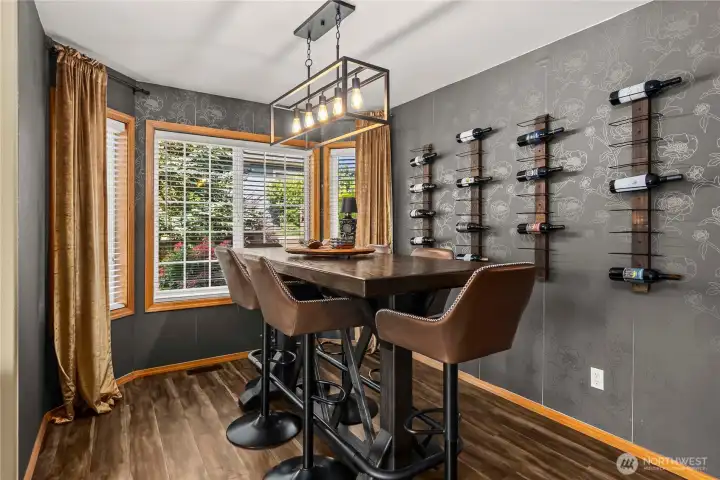 Take a look at the built-in wine racks, ready to showcase your favorite vintages.