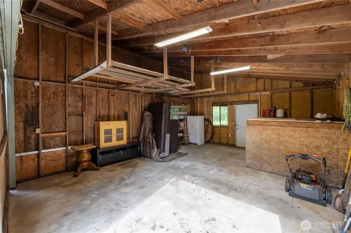 Functional outbuilding space for storage, projects, or equipment