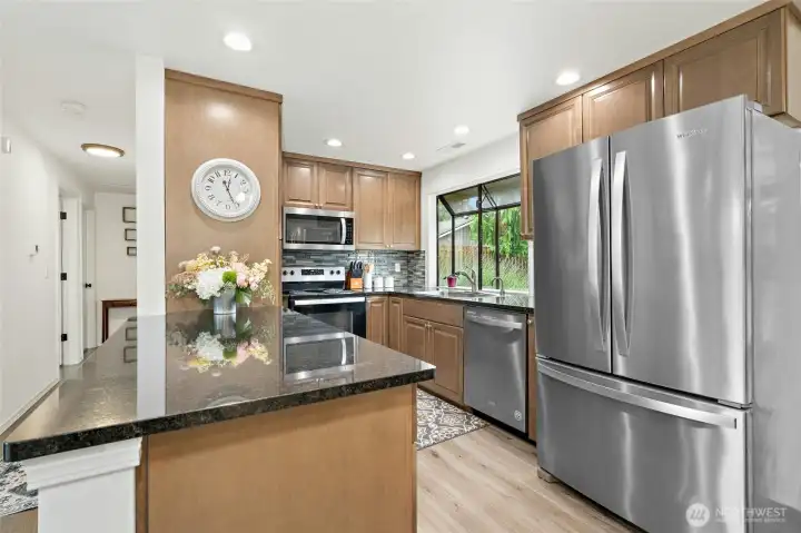 This kitchen is optimized for the best use of the space. Plenty of counter space and storage. This kitchen is optimized for the best use of the space. Plenty of counter space and storage.
