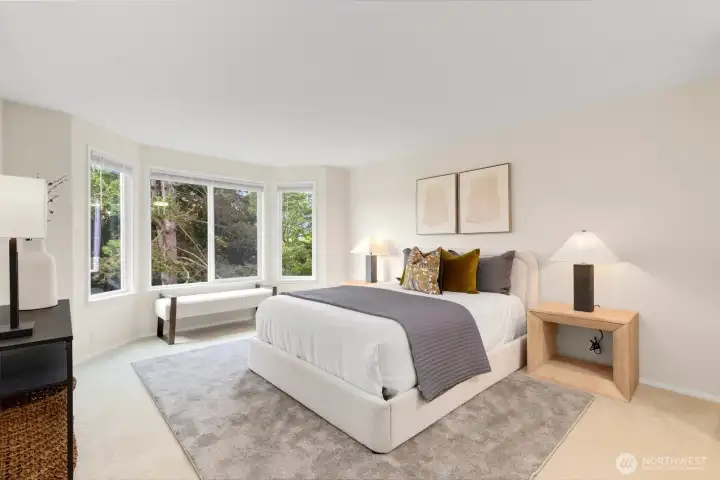 You'll need bigger furniture for your primary bedroom. And, it comes with two closets and a ¾ bathroom with great makeup countertop. You'll need bigger furniture for your primary bedroom. And, it comes with two closets and a ¾ bathroom with great makeup countertop.