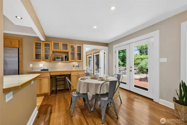 French doors open to your private backyard sanctuary, creating the perfect setting for effortless indoor-outdoor living and entertaining. French doors open to your private backyard sanctuary, creating the perfect setting for effortless indoor-outdoor living and entertaining.