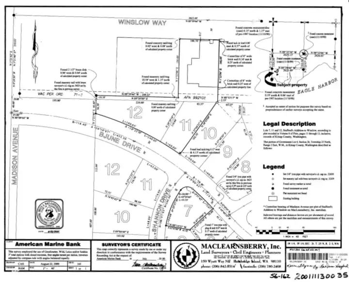This is a 2000 survey showing Lot 7 dimensions. We also have a copy of this in the Listing Supplementals for clearer legibility. This is a 2000 survey showing Lot 7 dimensions. We also have a copy of this in the Listing Supplementals for clearer legibility.