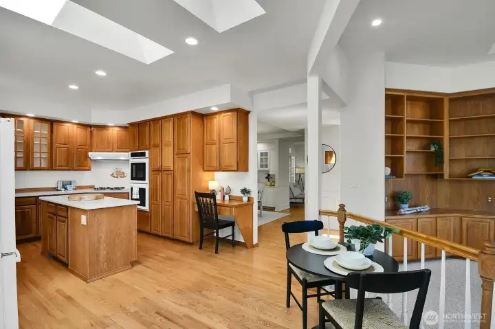 Designed for everyday living, the kitchen flows seamlessly into the family room and dining spaces.