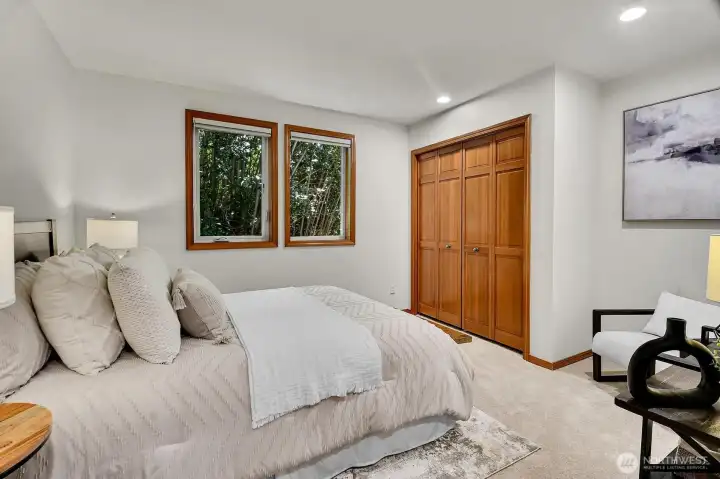 Secondary bedroom with views of the greenbelt.