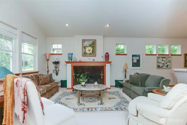 Gas fireplace in living room