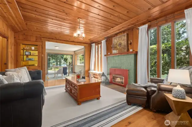 Cozy gas fireplace for the cold season.