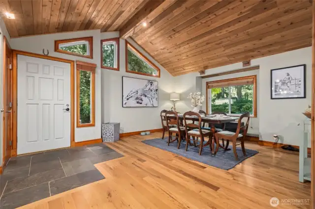 Craftsman style woodwork surrounds you with vaulted ceilings and hardwood floors throughout.