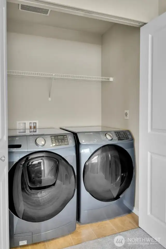 Washer and dryer on upper floor