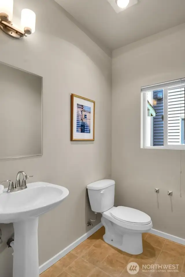 Half bath on main floor.