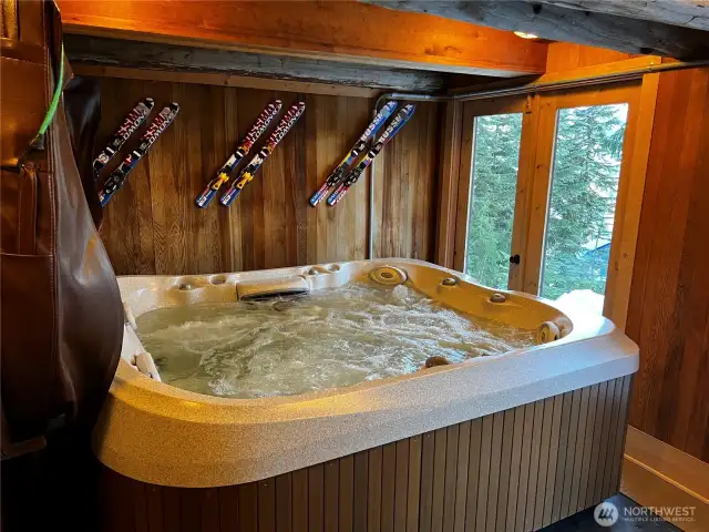 Lower level includes 6-person hot-tub