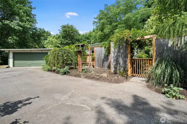 Circular driveway provides ample room for parking