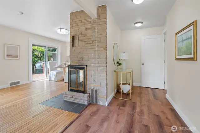 Front entry is open to the living room