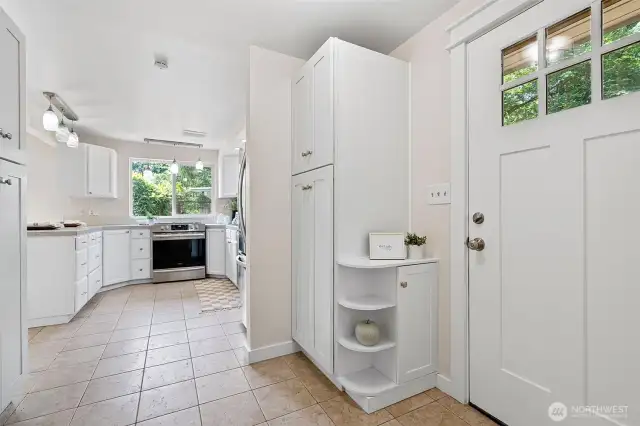 Back entry hall is off the kitchen