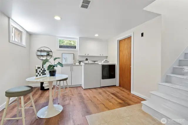 Laundry area on the lower level