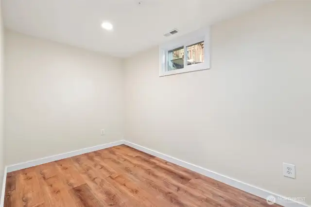 Extra finished room on the lower level is used as a 4th bedroom