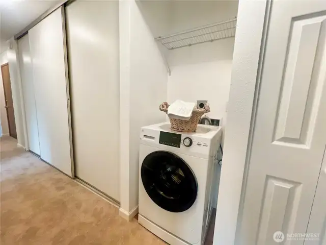Newer laundry zone. Great closet space for storage.