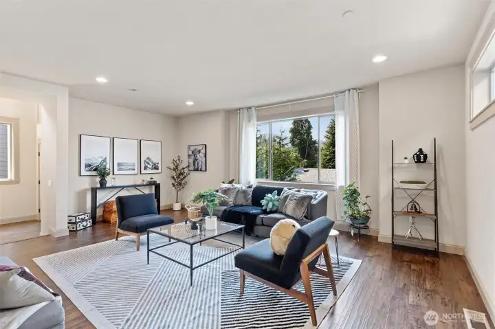Huge great room with lots of natural light