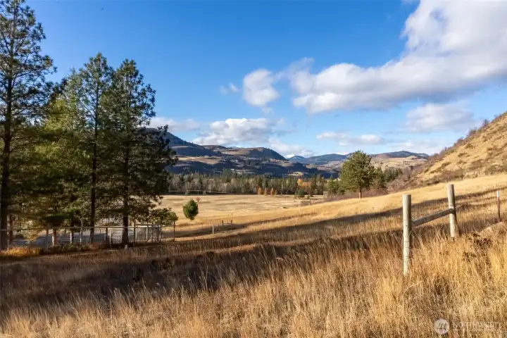 Views of snow-capped peaks.