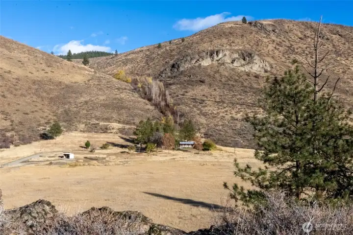 Looking back from a high point on the rock outcropping