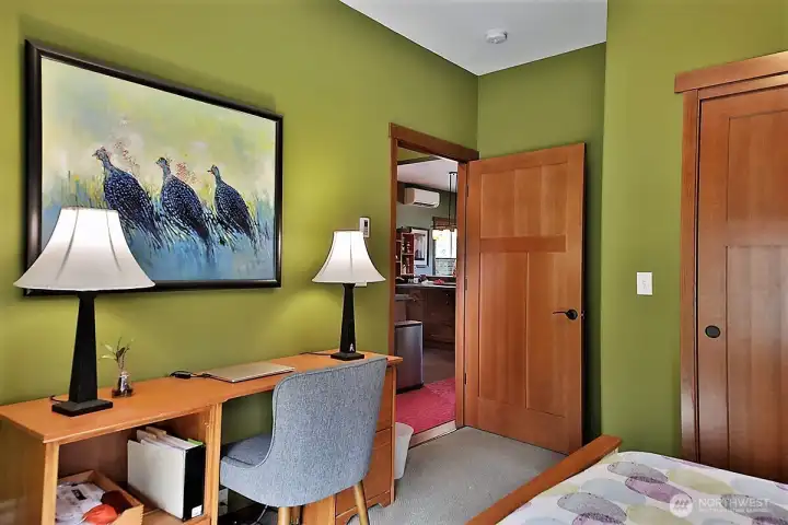 Beautiful fir doors throughout the home.  Carpet in bedrooms, staircase & closets.