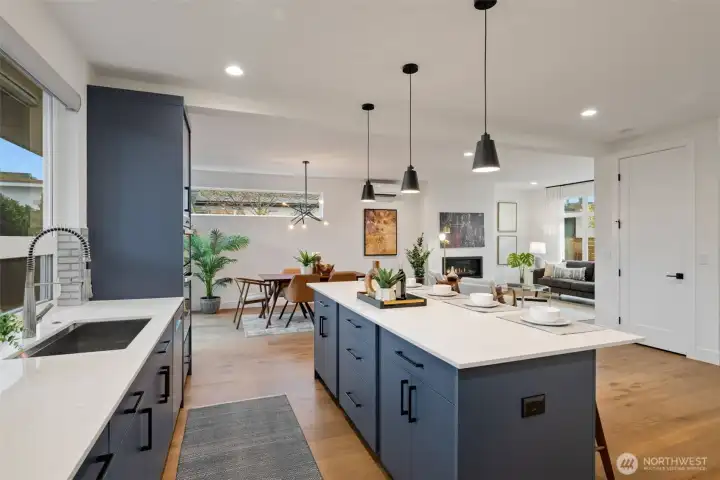 Storage and outlets on the island - a great place to entertain!