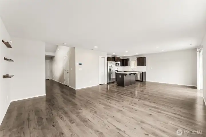 Open living concept downstairs.