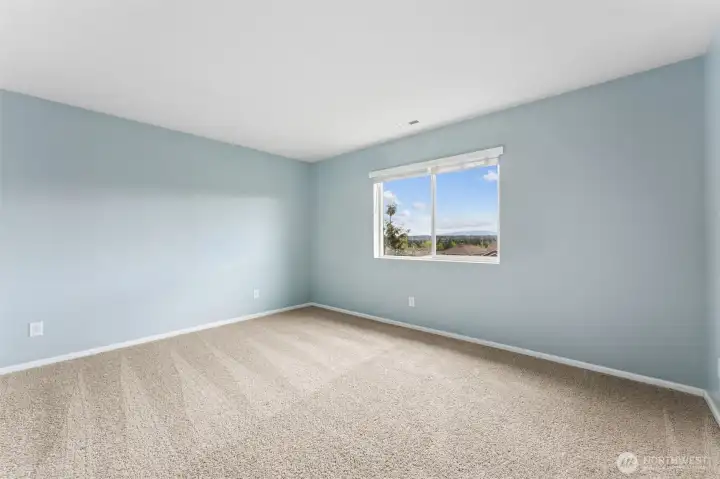 Primary bedroom with attached bath.