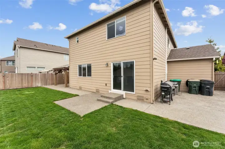 Amazing entertaining area with a covered gazebo included!  Water feature adjacent to the house.