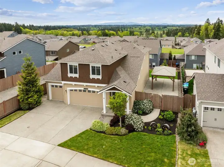 Larger lot due to the 3rd car garage.