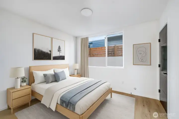 Virtually staged bedroom