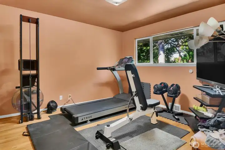 The third bedroom/gym on the main floor.