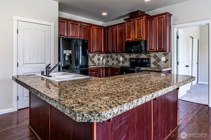 Kitchen with sink in island