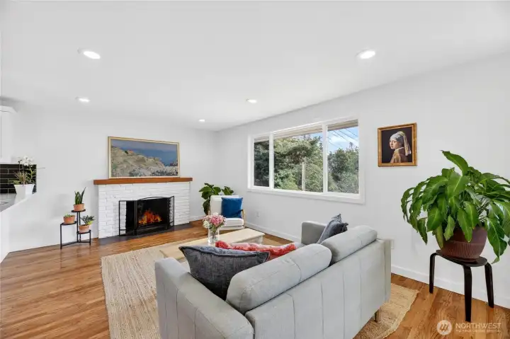 Cozy Wood Burning Fireplace On Main Floor Cozy Wood Burning Fireplace On Main Floor