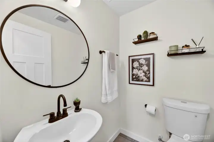 Convenient Lower-Level Powder Room Convenient Lower-Level Powder Room