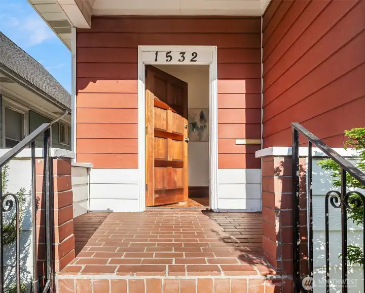 Covered front entry.