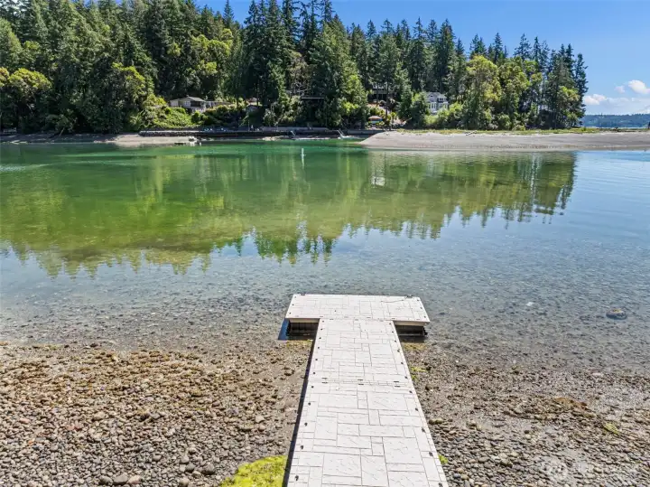 Low tide but still water access. Low tide but still water access.