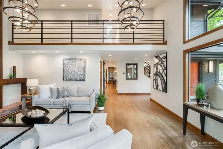 Here is the view of the loft over the living room. It's one of the many custom features that make this home special. Here is the view of the loft over the living room. It's one of the many custom features that make this home special.