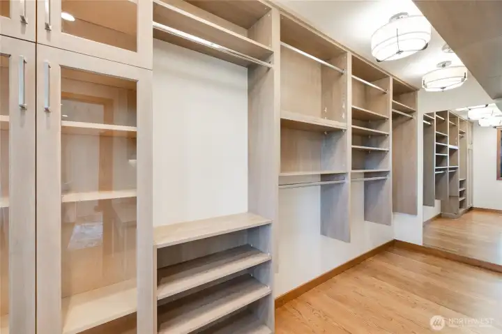 This custom walk-in closet is perfect for staying organized! This custom walk-in closet is perfect for staying organized!