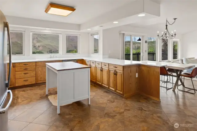 Spacious kitchen with great workable counter space.