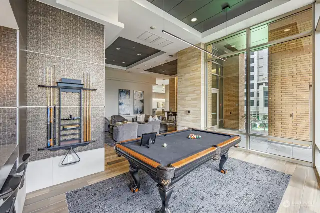 Owners lounge pool table and entertainment area